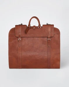 Brunello Cucinelli Garment Bag Leather Suit Men's Brown - Picture 1 of 8