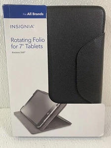 Insignia 360 Rotation Flex Fit System BLACK Folio Case for most 7” Tablets - Picture 1 of 2