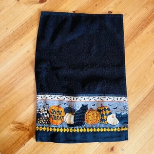 Halloween Trick Or Treat Tea Towel Bats Cotton Kitchen Bathroom Embroidered Cat - Bild 1 von 19