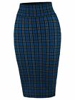 Basic Solid Ponte Knee Length Slit Techno Span High Waist  Pencil Skirt