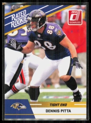 2010 Panini Donruss Rated Rookie Dennis Pitta Rookie Baltimore Ravens #28 - Image 1 of 2