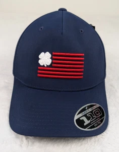 Cappello Nero Clover Nation 6 Blu Navy America USA Regolabile Flexfit Nuovo con etichette - Foto 1 di 9