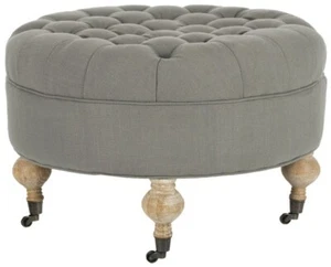 Safavieh Clara Tufted Round Ottoman, Reduced Price 2172706984 MCR4601D - Picture 1 of 5