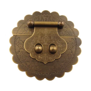 Retro Chinese Brass Hardware Furniture Trunk Handle Box Latch Antique UK - Picture 1 of 8
