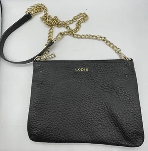Lodis Emily Negro Cuero Italiano Cartera Correa de Cadena 5 en 1 Bolso Convertible Nuevo en Caja - Imagen 1 de 6