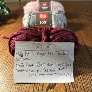3 Mixed Skein Lot Of 13 Oz Red Heart + Random Yarn All Soft! See Pics! - Picture 1 of 10