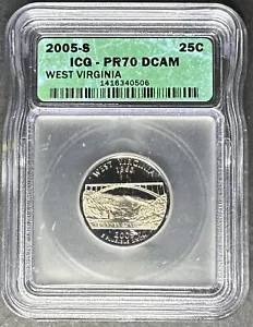 2005-S Proof West Virginia Quarter ICG PR-70 DCAM, Buy 3 Items, Get $5 Off!! - Picture 1 of 2