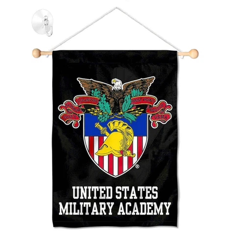 Army Black Knights Seal Banner Window Hanging with Suction Cup Cover