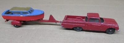 Vintage Tootsietoy Chevy El Camino Pickup With Boat Trailer & Boat - Image 1 of 4