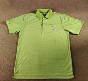 Hainan Hawaii Open Golf Polo Shirt L Page Tuttle Green White Striped Cool Swing