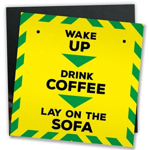 Novelty Lockdown Coffee Lovers Gift Sign Lazy Present Husband Wife Plaque - Picture 1 of 8