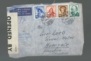 A-1136 SWITZERLAND 1940 AIR MAIL JUDAICA CENSOR  COVER ZURIICH TO YORKSHIRE, ENG - Picture 1 of 2