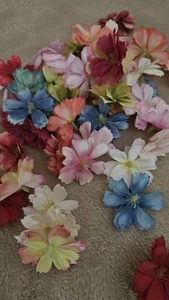  Stoff Blumen Basteln 48 Teile Rosa - Bild 1 von 3