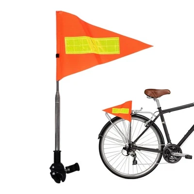 Orange Bike Safety Flag,Bike Flags with Pole for Safety Bicycle Safety - Image 1 of 4
