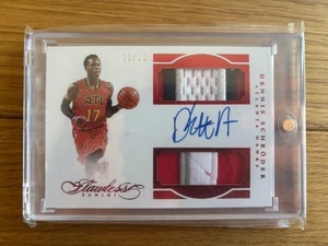 /15 Dennis Schröder 2015-16 Panini NBA Flawless Red On Card Auto Double Patch - Bild 1 von 2