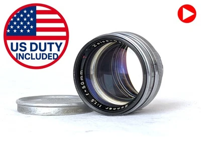 Red T [N MINT] Zeiss Opton Sonnar 50mm F/1.5 Rangefinder Lens Contax From JAPAN - Image 1 of 4