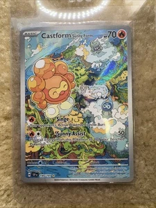 Pokemon Card - Castform Sunny Form Surging Sparks 195/191 Illustration Rare - Picture 1 of 2