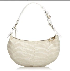 Fendi Zebra Print White Canvas Shoulder Bag  - Picture 1 of 4