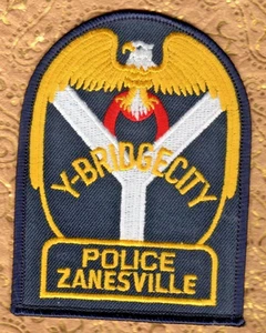 Zanesville Ohio Police Patch - Y-Bridge City - Garanzia 100% Autentica - Foto 1 di 2