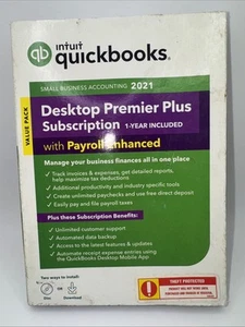 Intuit Quickbooks Desktop Premier Plus W/ Payroll Enhanced 2021 New 1 Year - Picture 1 of 5