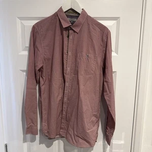 Ted Baker Red Checked Long Sleeve Button Up Shirt Size Number 5 - Picture 1 of 4