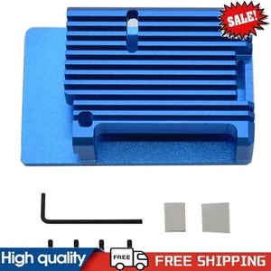 Boîtier en métal avec dissipateur thermique boîtier ouvert design pour RPI (bleu sans ventilateur) - Photo 1/6