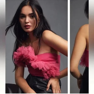 Anthropologie Ranna Gill Strapless Tulle Top Size S MSRP $120.00 - Picture 1 of 5