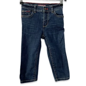 Tommy Hilfiger Blue Jeans Baby 24 Mos Adjustable Straight Leg Dark Wash 5 Pocket - Picture 1 of 10