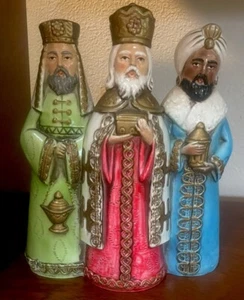 Vintage Three Wise Men papier mache former music box 1970s - Picture 1 of 3