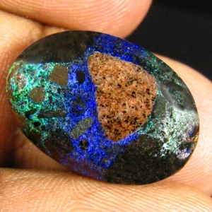 8.59 ct Fancy Cabochon (19 x 13 mm) (Un-Heated) Australia Matrix Fire Opal - Picture 1 of 2