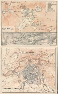 PRIMI 900 R@R@ CARTE GÉOGRAPHIQUE DE LA VILLA ADRIANA ET DES ENVIRONS DE TIVOLI - Imagen 1 de 1