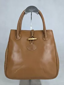 Longchamp Ladies Roseau Leather Shoulder Brown Tote Bag Made in France. - Picture 1 of 14