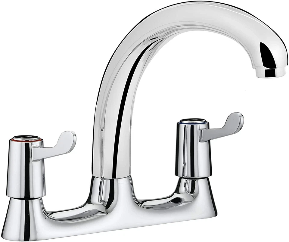 * Bristan - Value Lever Deck Kitchen Sink Mixer Tap 3 Inch Handles VAL2 DSM C CD - Image 1 of 1