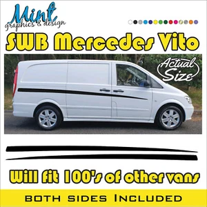 Cámper autocaravana SWB MERCEDES VITO calcomanías a rayas pegatinas furgoneta gráficos 044 - Imagen 1 de 4