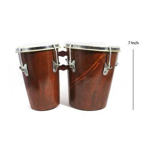 Profi Holz Bongo Trommel Bango Set Gelenk Körper Dholak Naturholz braun - Bild 1 von 5