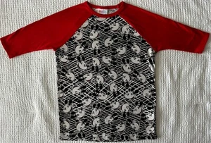 Lularoe Youth 8 Medium Disney Mickey Mouse 3/4 sleeve T-Shirt Raglan Boys Girls - Picture 1 of 8