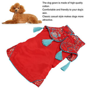 (L)Chinese Style Dog Summer Dress Traditional Chinese Costumes Classic