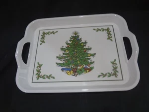Cuthbertson Christmas Tree - 15" Handled Melamine Serving Tray with Holly Accent - Picture 1 of 7