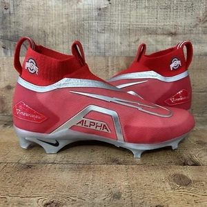 Nike Football Cleats Mens Size 11 Ohio State PE Red Alpha Menace Elite 3 NEW - Picture 1 of 11