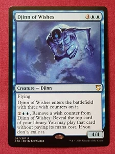 Magic The Gathering COMMANDER 2018 C18 DJINN OF WISHES blue card MTG - Picture 1 of 2