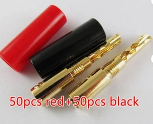 Banana Plug Dual Screws Speaker Cable Connectors 4mm 24K Gold Plated BFA-Z - Picture 1 of 6