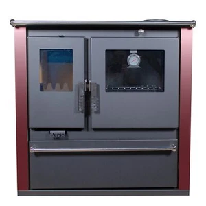 EEK A+ – Holzherd Verso CS Plus Inox Bordo 7,7 kW mit Ofen, Kochfeld & Holzfach - Bild 1 von 6