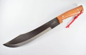 11" Thai knife trekking hiking cutting hunting survival wooden handle w/sheath - Picture 1 of 6