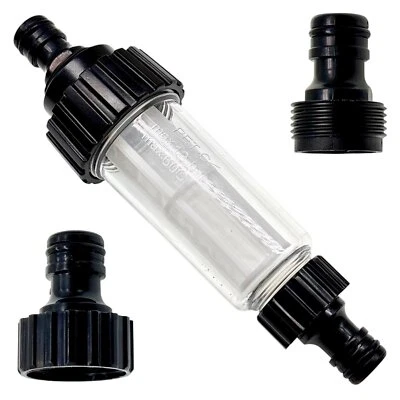 M&M SMARTEK® Wasserfilter Set 16mm Schnelladapter Gartenschlauch 3/4" Wasserhahn Vorfilter
