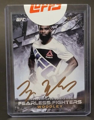 2017 Topps UFC Knockout Fearless Fighter Autographs #FFA-TW Tyron Woodley 9/25 - Image 1 of 2