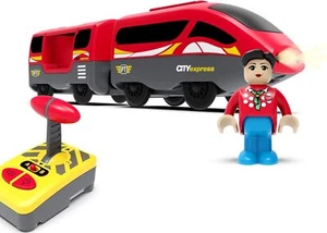 Battery Powered Remote Train Engine Red for Wooden Track ( Fits Brio Thomas ) - Picture 1 of 16