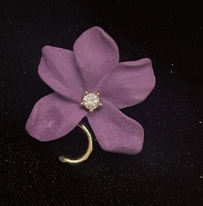 Vintage Joan Rivers Persian Violet Flower Brooch/Pin - Picture 1 of 3