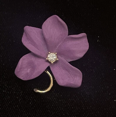 复古 Joan Rivers 波斯紫色花朵胸针/别针 — 第 1/3 张图片