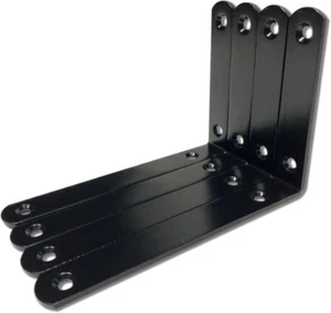 Black Shelf Bracket 6 Inch, J Metal Heavy Duty Shelf Support Brackets 4 Pack，6.3 - Picture 1 of 7