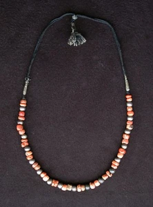 Halskette alt Zentralasien Koralle Silberkugeln ethnischer Schmuck Kette - Bild 1 von 6